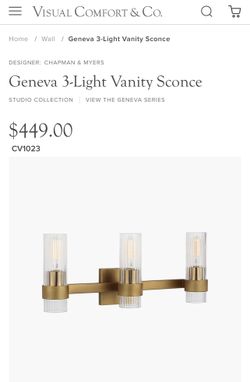 3-Light Vanity Sconce - Visual Comfort & Company - Light Fixture