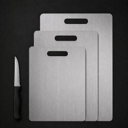 [NEW] 304 Stainless Steel Cutting Board Set of 3 with Knife