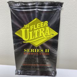 ‘94 Fleer Ultra Series II 2 Baseball Cards New in Pack Features: Ultra All-Stars Hitting Machines All-Rookie Team Strikeout Teams Rising Stars Phil