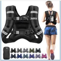 Weighted Vest, 15 Lbs Weighted Workout Vest, BlackFitness, Gym, Hiking, Jogging, Running, Lifting, Zumba,