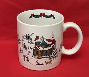 Vintage Baker Hart & Stuart Christmas mug BHS10 house 1980s discontinued htf