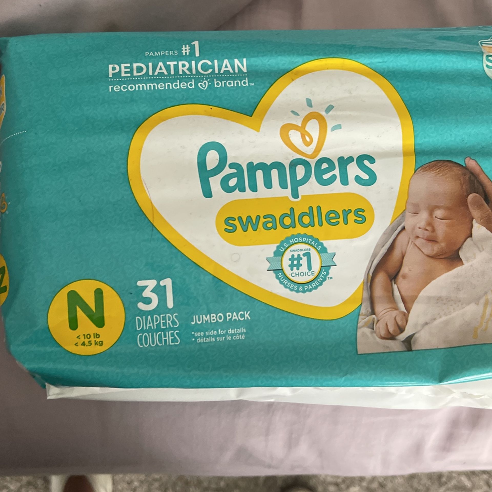 Newborn Diapers Size 1 And 1 Case Of Wipes 