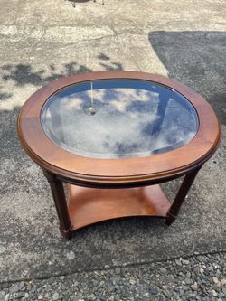 Vintage Glass End Table