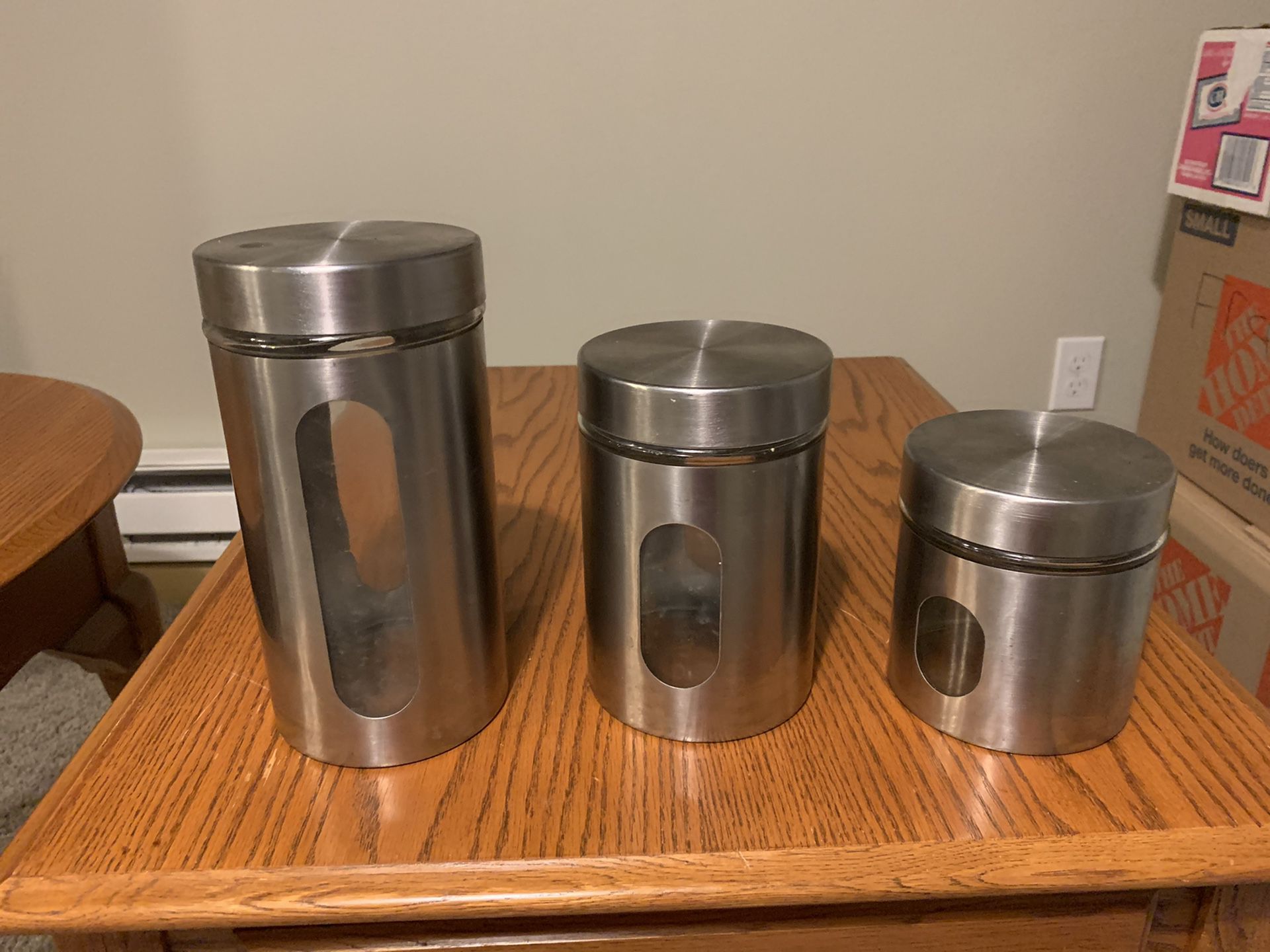 See-through canisters.