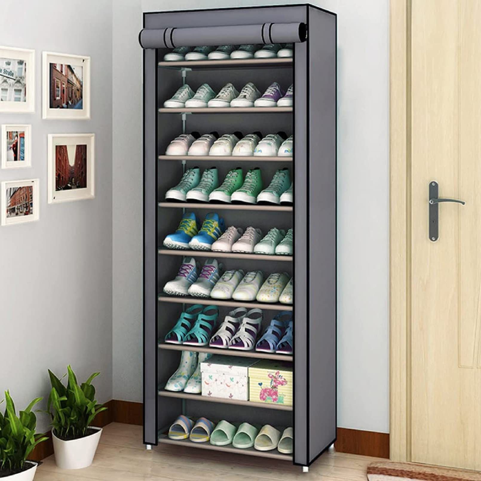 New 9 Tier Shoe Rack Shelf With Dust Cover