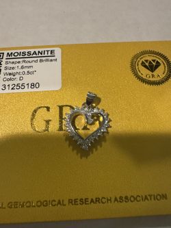 Sparkling Sterling Silver Moissanite Heart Pendant