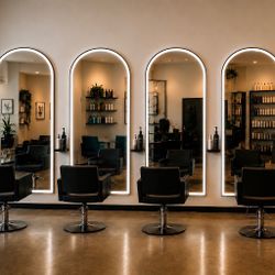 71 x 32 Led Arch Mirror with Stand