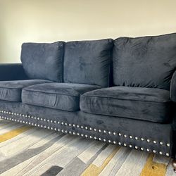 Extremely Comfortable Black Velvet  Couch!