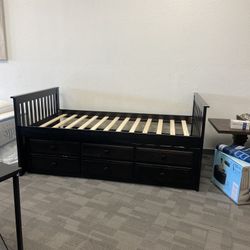 Twin Captains Bed Frame With Trundle 