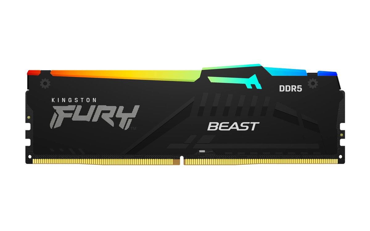 Kingston FURY Beast RGB 16GB (2 x 8GB) PC5-41600 (DDR5-5200) DIMM Memory...
