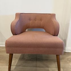 Pink Mid century Modern Accent Chair Upholstered Armchair