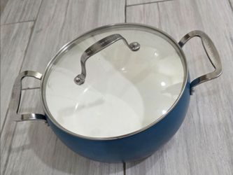 Blue Ceramic Nonstick Dutch Oven with Glass Lid