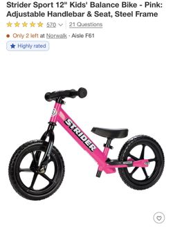 Strider Sport 12” Kids Balance Bike 