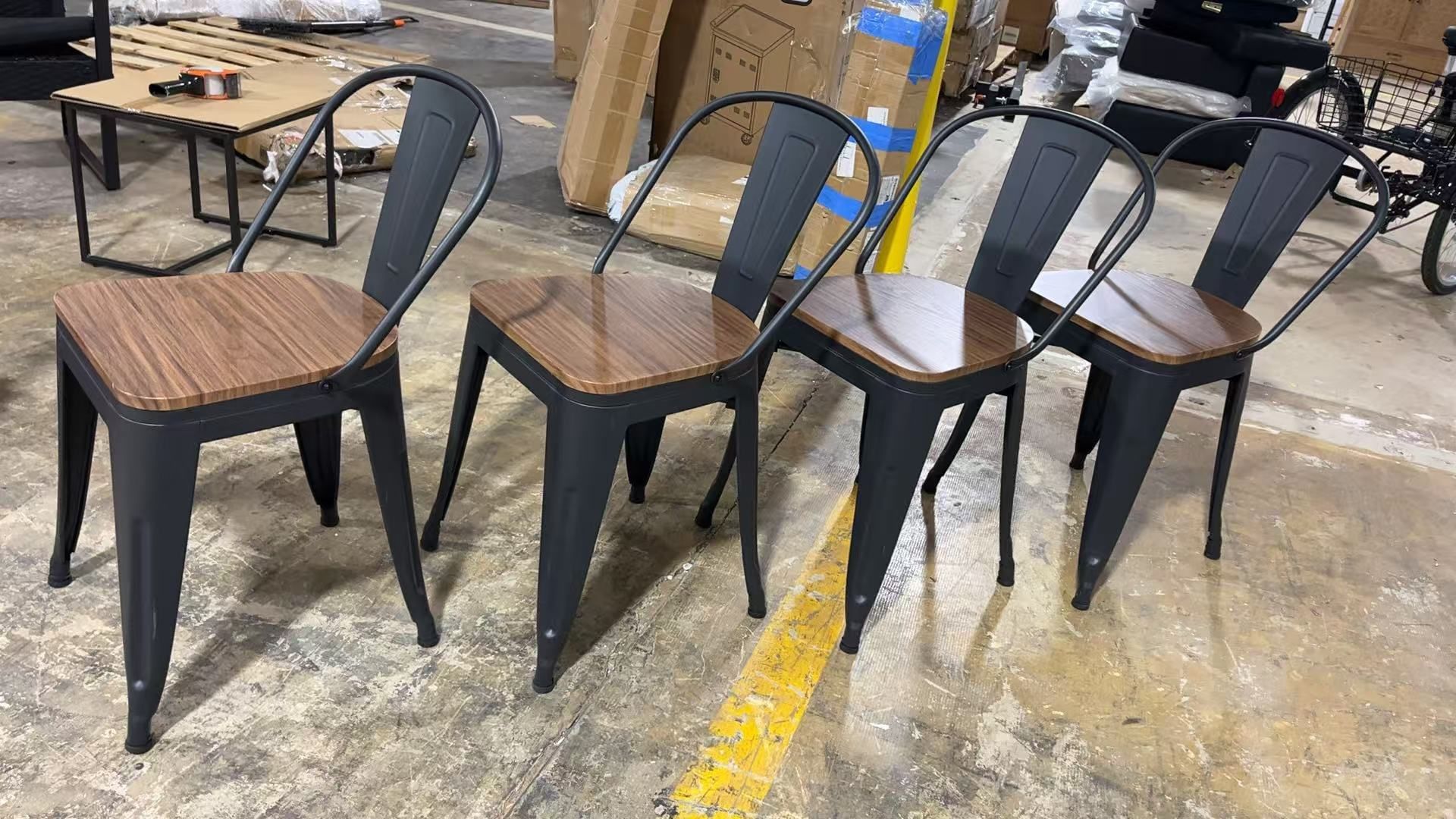 🔥18 Inch Metal Dining Chairs,Arlunar Farmhouse Chairs Set of