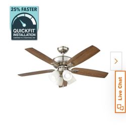 HAMPTON BAY DEVRON 52 INCH CEILING FAN--Like NEW!!