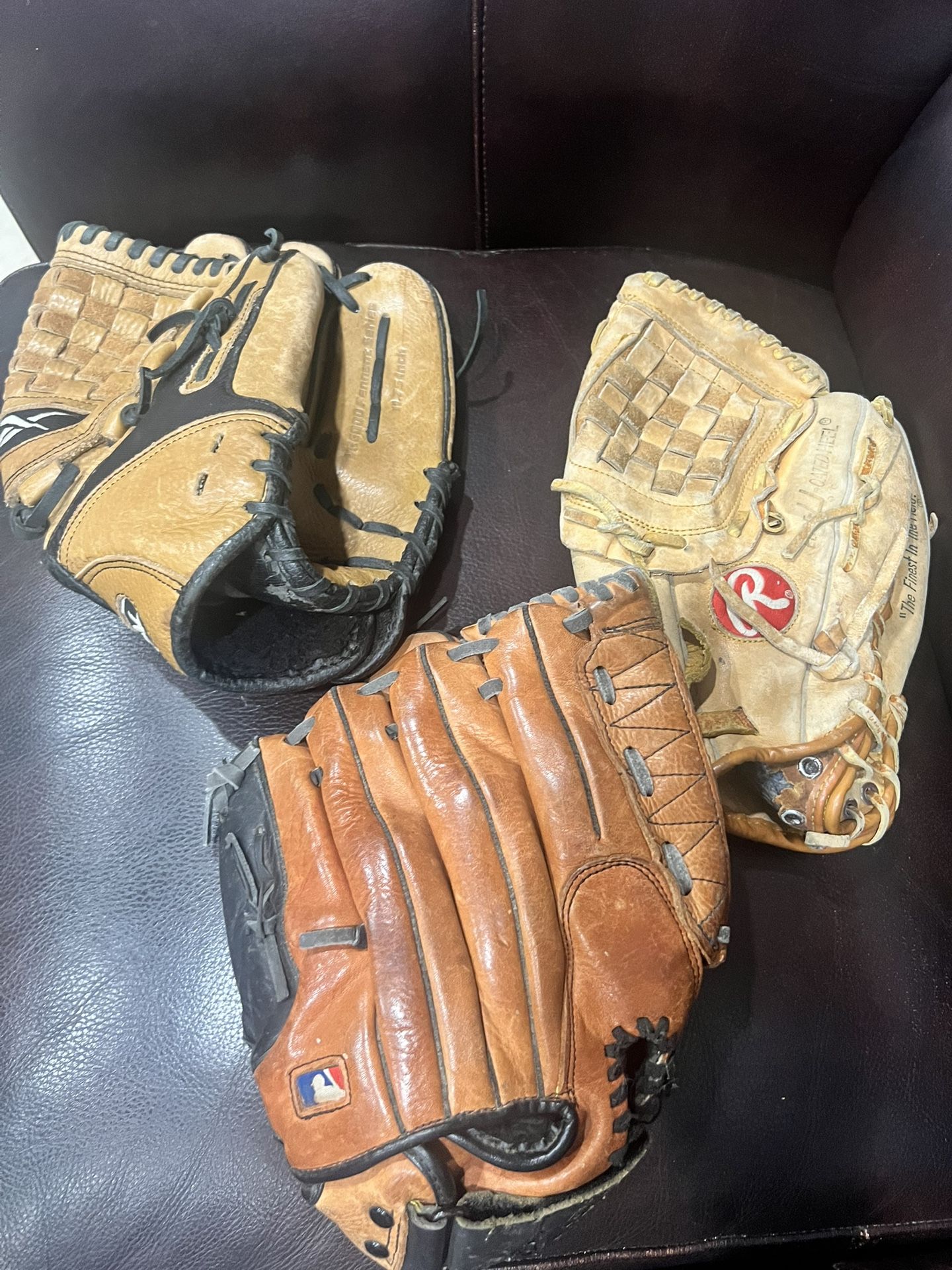 Baseball: Wilson, Reebok And Rawlings  Catching  Gloves , $15 Each 