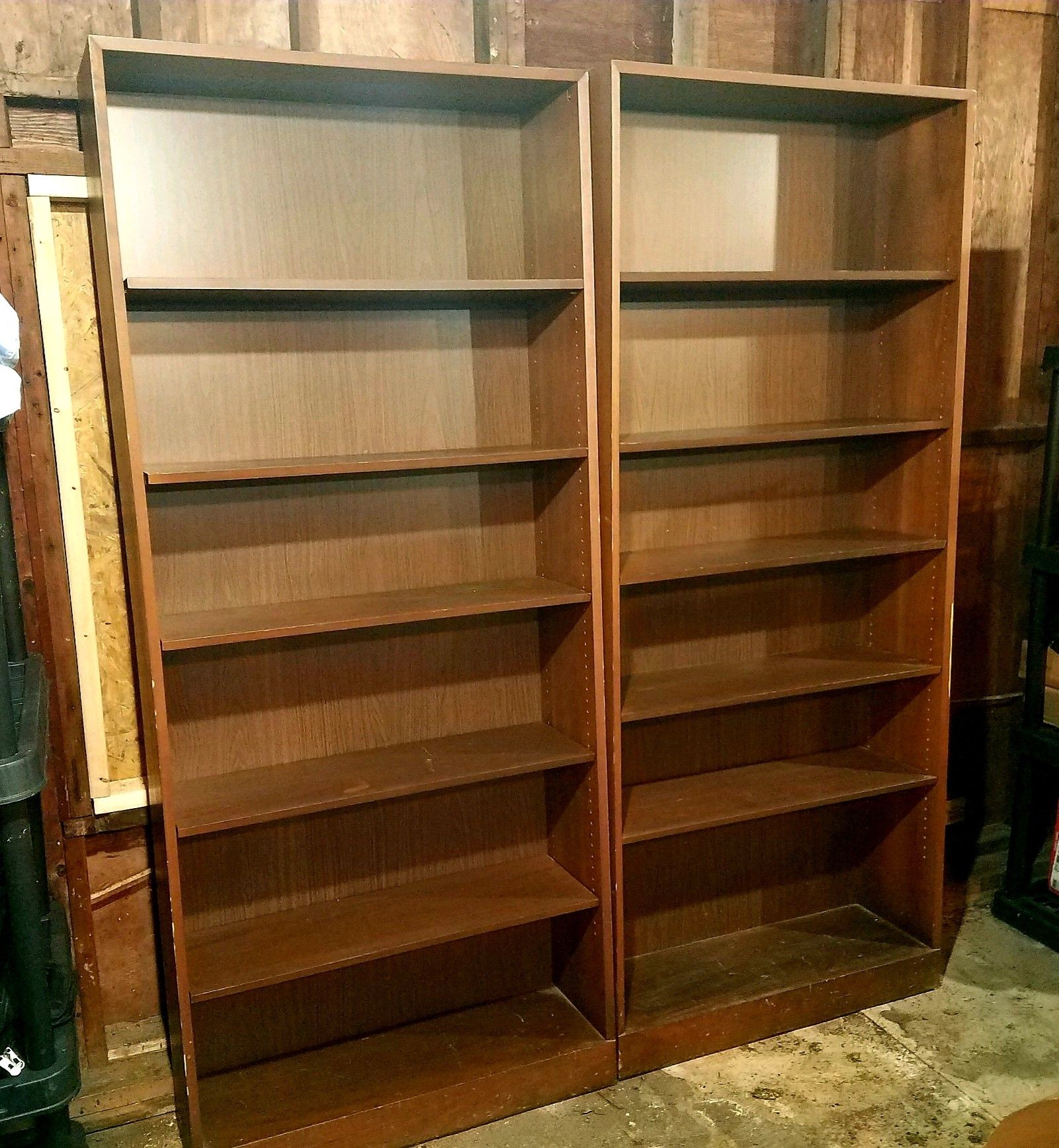 Tall Wood Bookcase / Bookshelf - 2 total