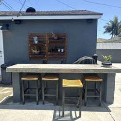 Solid Wood Bar Stools x 4 