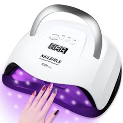 UV LED Nail Lamp, NAILGIRLS 168W Fast UV light for Nails Gel Polish, Professional Curing with 4 Timer Setting Auto Sensor, LED Gel Nail Dryer for Fing