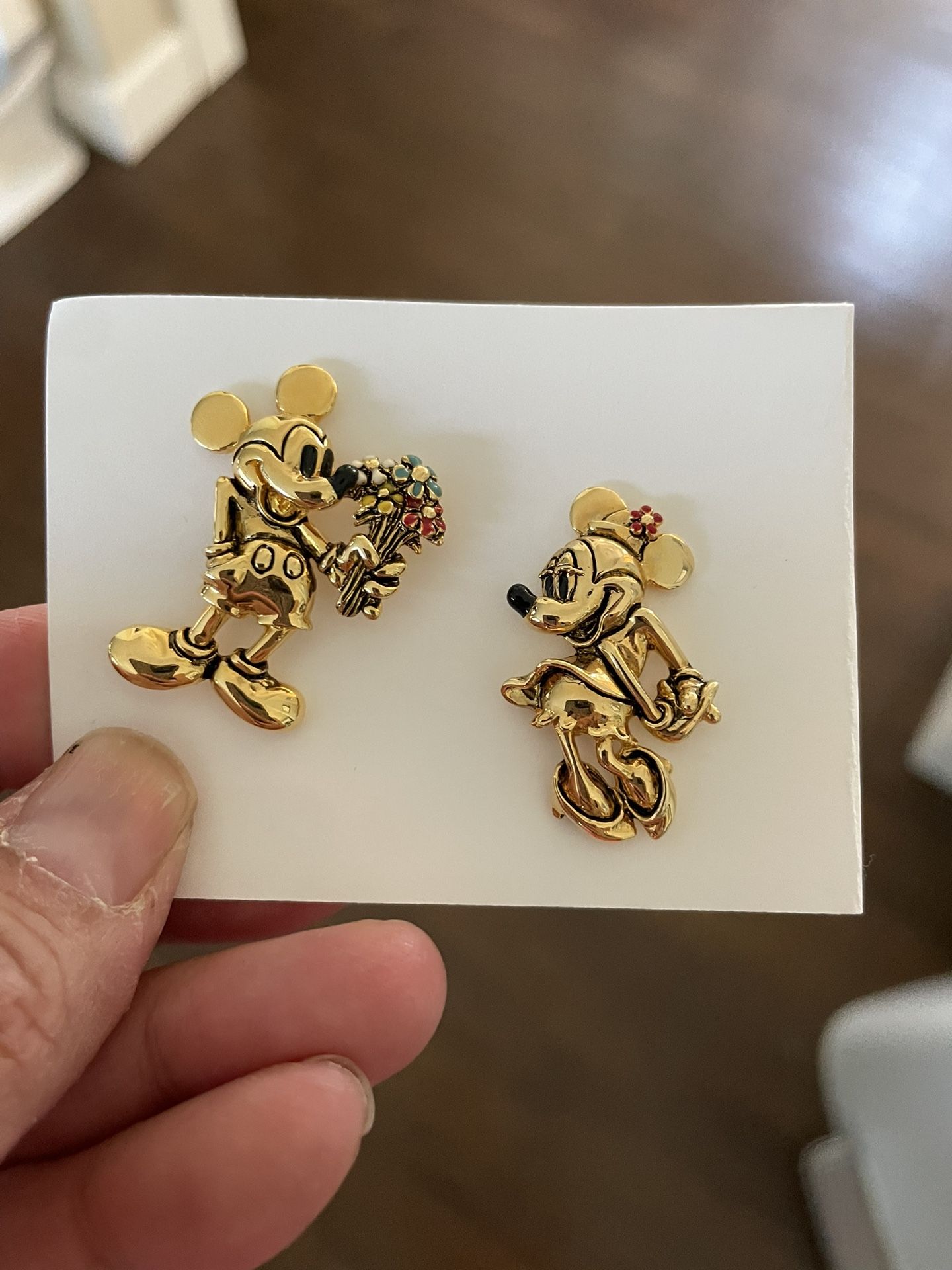Vintage Disney Mickey & Minnie Trifari Pins