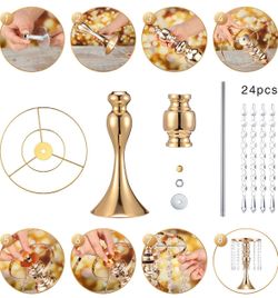 Gold Crystal Chandelier Centerpiece Stand Kit
