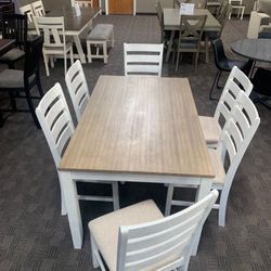 New White And Brown Kitchen Table 