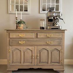 Rustic Farmhouse Solid Wood Buffet / Coffee Bar – Freshly Refinished