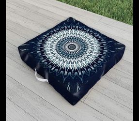 Society 6 - Ganny Indigo Navy White Mandala Indoor/Outdoor Floor Cushion, 1 Count By society 6