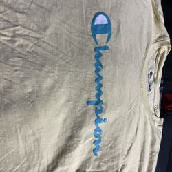 White yellow, large champion T-shirt