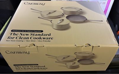 Brand New! Caraway Ceramic Non-Stick Pots & Pans Cookware Set, 12- Piece, Cream