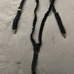 Black Elastic Suspenders Unisex