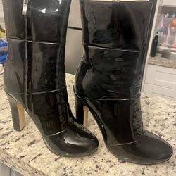 Black Patent Leather Boots(new)