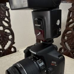 Canon T6 DSLR Camera and Flash
