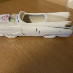 Antique Ceramic Cadilac Car white