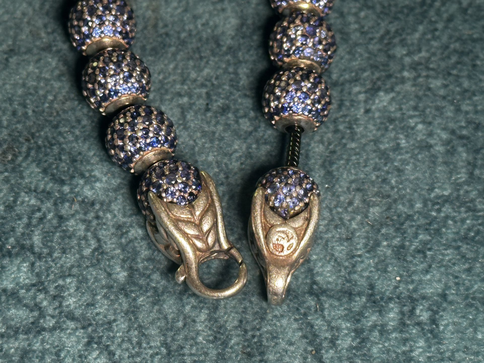 For Sale: David Yurman Pavé Set Sapphire Spiritual Beads Bracelet