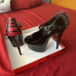 Spice - High Heel - Black And red