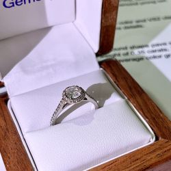 14k White Gold Engagement Ring