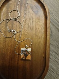 Handmade wood pendents w/925 chain