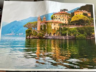 Italian Lakeside Villa Color Photo Print