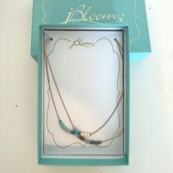 New JBloom Design Trendy Fashion Jewelry Gold Color Chain Necklace Turquoise 