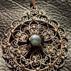 Vintage Dixelle Sterling Pendant and Clip Earrings 