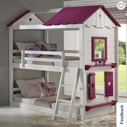 Pink & White Sweetheart Bunk bed
