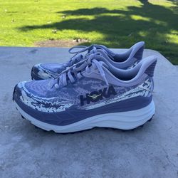 LIKE NEW - Women’s Size 7 Hoka One One Stinson 7 Women's Trail Running Shoes Cosmic Sky Meteor  
