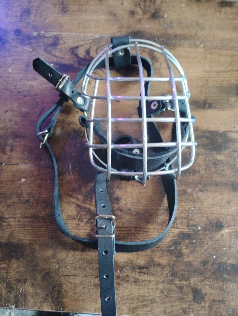 Basket Muzzle Adjustable Leather Strap For Large Dogs