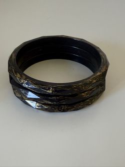 Gold toned wooden bangles