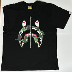 Bape Shark Zip Up T Shirt