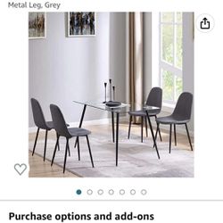 Contemporary Glass Dining Table Set For 4
