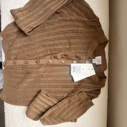 A New Day.  Brown Cardigan