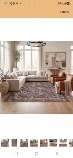 Area Rug, Machine Washable, Non-Slip 5 x7