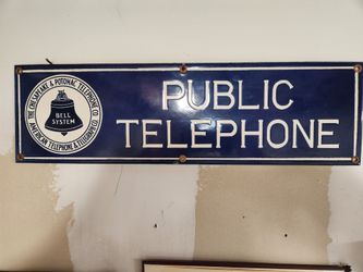 Chesapeake & Potomac Telephone Pocelain Sign